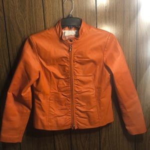 Sold!!!! Orange leather jacket